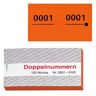 5 WOLF & APPENZELLER Doppelnummernblöcke 0001-0100, 0101-0200, 0201-0300, 0301-0400, 0401-0500 orange