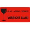 250 EICHNER Warnetiketten rot »Vorsicht Glas!« 100,0 x 50,0 mm rot