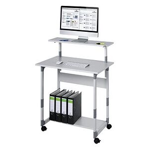 DURABLE PC-Tisch höhenverstellbar mit Rollen grau 80,0 x 56,4 x 63,4-91,6 cm DURABLE PC-Tisch höhenverstellbar mit Rollen grau 80,0 x 56,4 x 63,4-91,6 cm
