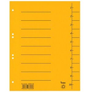 bene Trennblätter DIN A4 1-10 gelb, 210 g/qm, 50 St. bene Trennblätter DIN A4 1-10 gelb, 210 g/qm, 50 St.