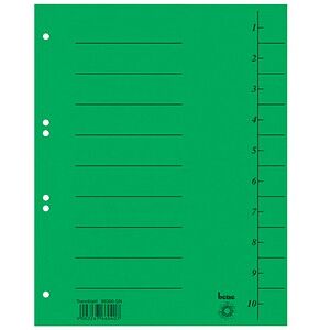 bene Trennblätter DIN A4 1-10 grün, 210 g/qm, 50 St. bene Trennblätter DIN A4 1-10 grün, 210 g/qm, 50 St.