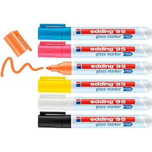 edding 95 Glasboardmarker farbsortiert 1,0 - 5,0 mm, 6 St. edding 95 Glasboardmarker farbsortiert 1,0 - 5,0 mm, 6 St.