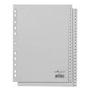 DURABLE Ordnerregister DIN A4 Vollformat 1-52 grau 52-teilig, 1 Satz DURABLE Ordnerregister DIN A4 Vollformat 1-52 grau 52-teilig, 1 Satz