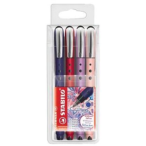 STABILO worker®+ medium NatureCOLORS Wildflower Tintenroller preußischblau, burgunderrot, grauviolett, rouge 0,5 mm, Schreibfarbe: blau, 4 St. STABILO worker®+ medium NatureCOLORS Wildflower Tintenroller preußischblau, burgunderrot, grauviolett, rouge 0,5 mm, Schreibfarbe: blau, 4 St.