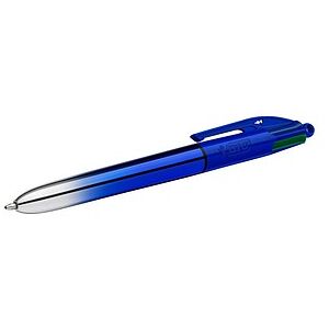 BIC 4-Farben-Kugelschreiber 4-Colours Smooth Gradient metallic blau, Schreibfarbe: schwarz, blau, rot, grün, 1 St. BIC 4-Farben-Kugelschreiber 4-Colours Smooth Gradient metallic blau, Schreibfarbe: schwarz, blau, rot, grün, 1 St.