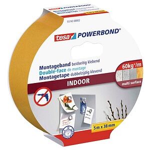 tesa Montageband POWERBOND Indoor 55742 doppelseitiges Klebeband 38,0 mm x 5,0 m, 1 Rolle tesa Montageband POWERBOND Indoor 55742 doppelseitiges Klebeband 38,0 mm x 5,0 m, 1 Rolle