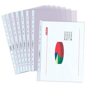 herlitz Prospekthüllen DIN A4 transparent genarbt 0,08 mm, 100 St. herlitz Prospekthüllen DIN A4 transparent genarbt 0,08 mm, 100 St.
