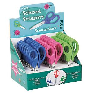 PLUS JAPAN Kinderscheren blau, pink, grün 5,2 cm, 24 St. PLUS JAPAN Kinderscheren blau, pink, grün 5,2 cm, 24 St.