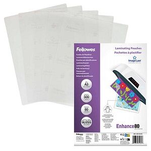 Fellowes Laminierfolien Enhance80 ImageLast glänzend für A3 80 micron, 500 St. Fellowes Laminierfolien Enhance80 ImageLast glänzend für A3 80 micron, 500 St.
