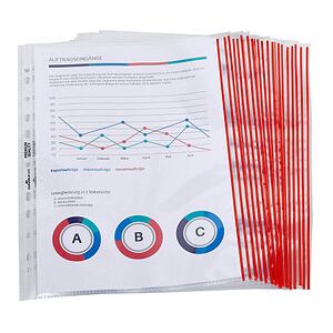 DURABLE Prospekthüllen PREMIUM DIN A4 rot klar 0,08 mm, 25 St. DURABLE Prospekthüllen PREMIUM DIN A4 rot klar 0,08 mm, 25 St.