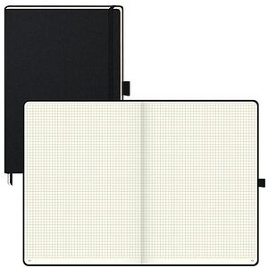 BRUNNEN Notizbuch KOMPAGNON DIN A4 kariert, schwarz Hardcover 192, davon 16 zum Heraustrennen Seiten, 1 St. BRUNNEN Notizbuch KOMPAGNON DIN A4 kariert, schwarz Hardcover 192, davon 16 zum Heraustrennen Seiten, 1 St.