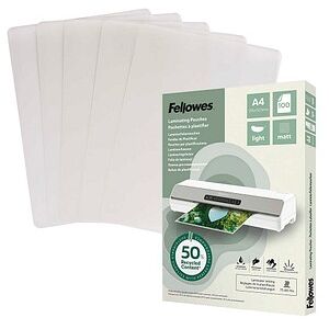 Fellowes Laminierfolien mit 50% recyceltem Anteil matt für A4 75-80 micron, 100 St. Fellowes Laminierfolien mit 50% recyceltem Anteil matt für A4 75-80 micron, 100 St.