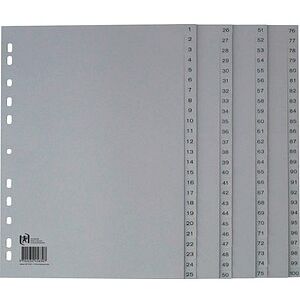 OXFORD Ordnerregister DIN A4 Vollformat 1-100 grau 100-teilig, 1 Satz OXFORD Ordnerregister DIN A4 Vollformat 1-100 grau 100-teilig, 1 Satz