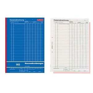 herlitz Kassenabrechnung mit MwSt.-Spalte für Einnahmen und Ausgaben Formularbuch, 1 St. herlitz Kassenabrechnung mit MwSt.-Spalte für Einnahmen und Ausgaben Formularbuch, 1 St.