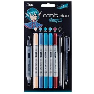 COPIC® Ciao Manga 2 Layoutmarker-Set farbsortiert 1,0 + 6,0 mm, 6 St. COPIC® Ciao Manga 2 Layoutmarker-Set farbsortiert 1,0 + 6,0 mm, 6 St.