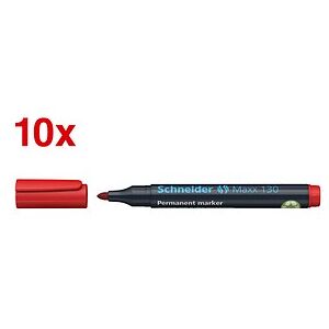 Schneider Maxx 130 Permanentmarker rot 1,0 - 3,0 mm, 10 St. Schneider Maxx 130 Permanentmarker rot 1,0 - 3,0 mm, 10 St.