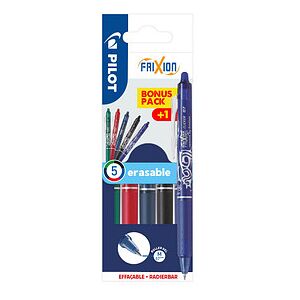 PILOT FRIXION ball CLICKER Tintenroller schwarz, rot, grün, blauschwarz, blau 0,4 mm, Schreibfarbe: farbsortiert, 1 Set PILOT FRIXION ball CLICKER Tintenroller schwarz, rot, grün, blauschwarz, blau 0,4 mm, Schreibfarbe: farbsortiert, 1 Set