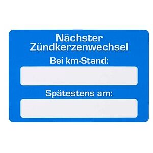 EICHNER Aufkleber Nächster Zündkerzenwechsel bei, blau/weiß, 250 St. EICHNER Aufkleber Nächster Zündkerzenwechsel bei, blau/weiß, 250 St.