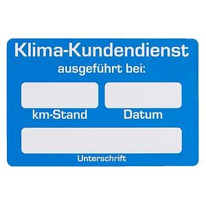 EICHNER Aufkleber Klima-Kundendienst ausgeführt bei, blau/weiß, 250 St. EICHNER Aufkleber Klima-Kundendienst ausgeführt bei, blau/weiß, 250 St.