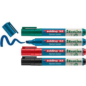 edding 32 Ecoline Flipchart-Marker farbsortiert 1,0 - 5,0 mm, 4 St. edding 32 Ecoline Flipchart-Marker farbsortiert 1,0 - 5,0 mm, 4 St.