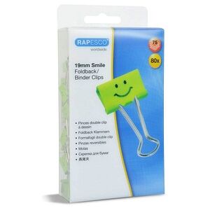RAPESCO® Foldbackklammern Smiles grün 1,9 cm, 80 St. RAPESCO® Foldbackklammern Smiles grün 1,9 cm, 80 St.