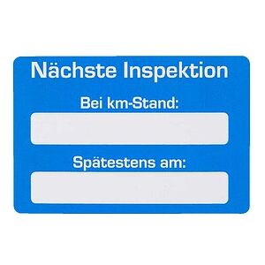 EICHNER Aufkleber Nächste Inspektion bei, blau/weiß, 250 St. EICHNER Aufkleber Nächste Inspektion bei, blau/weiß, 250 St.