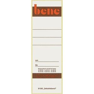 bene Ordneretiketten weiß für 8,0 cm Rückenbreite, 10 St. bene Ordneretiketten weiß für 8,0 cm Rückenbreite, 10 St.