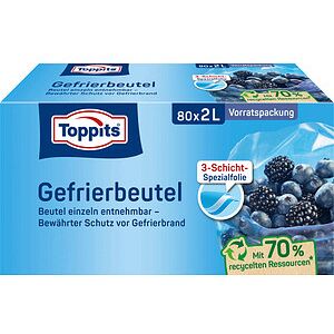 Toppits Gefrierbeutel 2,0 l, 80 St. Toppits Gefrierbeutel 2,0 l, 80 St.