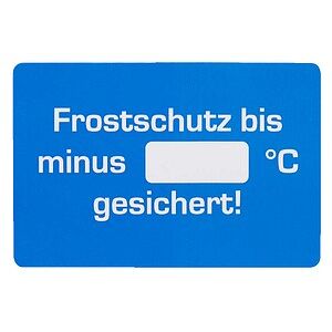 EICHNER Aufkleber Frostschutz bis minus ...ºC gesichert, blau/weiß, 250 St. EICHNER Aufkleber Frostschutz bis minus ...ºC gesichert, blau/weiß, 250 St.