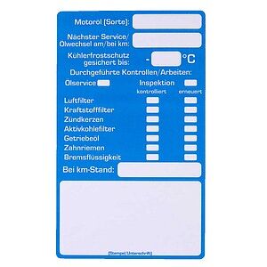 EICHNER Aufkleber Inspektion, blau/weiß, 100 St. EICHNER Aufkleber Inspektion, blau/weiß, 100 St.