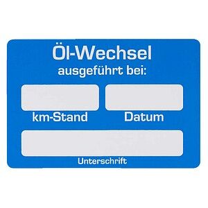 EICHNER Aufkleber Ölwechsel ausgeführt, blau/weiß, 250 St. EICHNER Aufkleber Ölwechsel ausgeführt, blau/weiß, 250 St.