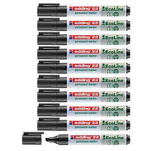 edding 22 EcoLine Permanentmarker schwarz 1,0 - 5,0 mm, 10 St. edding 22 EcoLine Permanentmarker schwarz 1,0 - 5,0 mm, 10 St.