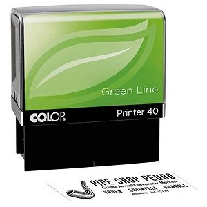 COLOP Textstempel, individualisierbar Printer 40 Green Line selbstfärbend schwarz mit Logo, 1 St. COLOP Textstempel, individualisierbar Printer 40 Green Line selbstfärbend schwarz mit Logo, 1 St.