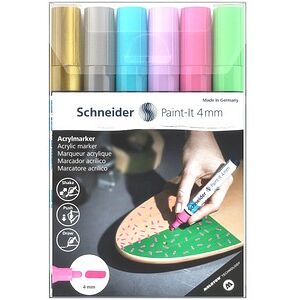 Schneider Paint-It 320 V2 Acrylstifte farbsortiert 4,0 mm, 6 St. Schneider Paint-It 320 V2 Acrylstifte farbsortiert 4,0 mm, 6 St.