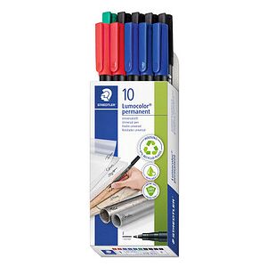STAEDTLER Lumocolor Folienstifte farbsortiert permanent, 10 St. STAEDTLER Lumocolor Folienstifte farbsortiert permanent, 10 St.