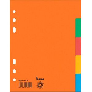 bene Ordnerregister DIN A5 Vollformat blanko farbig 5-teilig, 5 Satz bene Ordnerregister DIN A5 Vollformat blanko farbig 5-teilig, 5 Satz