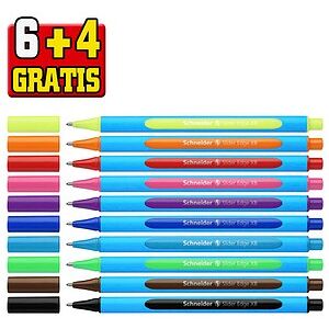 6 + 4 GRATIS: Schneider Kugelschreiber Slider Edge farbsortiert, Schreibfarbe: farbsortiert, 6 St. + GRATIS 4 St. 6 + 4 GRATIS: Schneider Kugelschreiber Slider Edge farbsortiert, Schreibfarbe: farbsortiert, 6 St. + GRATIS 4 St.