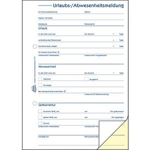 AVERY Zweckform Urlaubsabwesenheitsmeldung Formularbuch 1753, 1 St. AVERY Zweckform Urlaubsabwesenheitsmeldung Formularbuch 1753, 1 St.