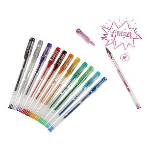 DONAU Glitzer Gelschreiber transparent 1,0 mm, Schreibfarbe: farbsortiert, 12 St. DONAU Glitzer Gelschreiber transparent 1,0 mm, Schreibfarbe: farbsortiert, 12 St.