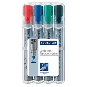 STAEDTLER Lumocolor Flipchart-Marker farbsortiert 2,0 mm, 4 St. STAEDTLER Lumocolor Flipchart-Marker farbsortiert 2,0 mm, 4 St.