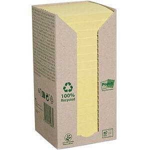 Post-it® Recycling Notes Haftnotizen 654-1T gelb, 16 Blöcke Post-it® Recycling Notes Haftnotizen 654-1T gelb, 16 Blöcke