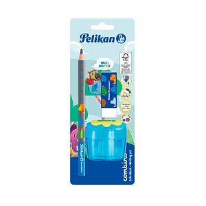 Pelikan Combino Schreiblern- Bleistift-Set B blau mit Tiermotiv, 1 Set Pelikan Combino Schreiblern- Bleistift-Set B blau mit Tiermotiv, 1 Set