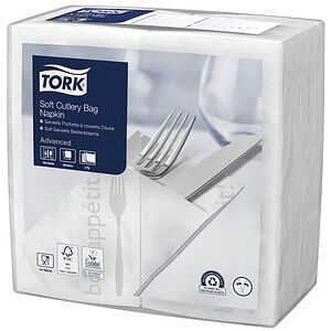 TORK Bestecktaschen Soft Guten Appetit weiß 9,8 x 19,8 cm, 1.200 St. TORK Bestecktaschen Soft Guten Appetit weiß 9,8 x 19,8 cm, 1.200 St.