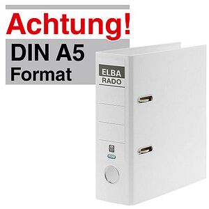 ELBA A5 Hochformat Ordner weiß Kunststoff 7,5 cm DIN A5 hoch, 1 St. ELBA A5 Hochformat Ordner weiß Kunststoff 7,5 cm DIN A5 hoch, 1 St.