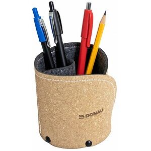 DONAU Stiftehalter braun Recyclingleder/Filz 2 Fächer 11,0 x 11,0 x 11,0 cm DONAU Stiftehalter braun Recyclingleder/Filz 2 Fächer 11,0 x 11,0 x 11,0 cm