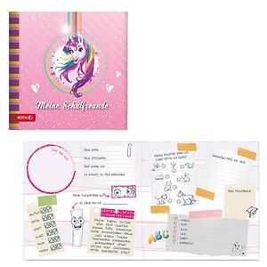 ROTH Freundebuch Einhornportrait ca. DIN A4 liniert, rosa Hardcover 64 Seiten, 1 St. ROTH Freundebuch Einhornportrait ca. DIN A4 liniert, rosa Hardcover 64 Seiten, 1 St.
