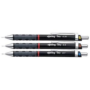 rotring Tikky Druckbleistift-Set schwarz HB 0,35 + 0,5 + 0,7 mm, 3 St. rotring Tikky Druckbleistift-Set schwarz HB 0,35 + 0,5 + 0,7 mm, 3 St.
