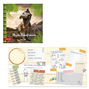 ROTH Freundebuch Tyrannosaurus ca. DIN A4 liniert, grün Hardcover 64 Seiten, 1 St. ROTH Freundebuch Tyrannosaurus ca. DIN A4 liniert, grün Hardcover 64 Seiten, 1 St.