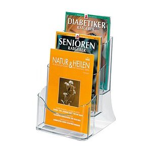 SIGEL Tischprospekthalter transparent DIN A5 3 Fächern 17,5 x 15,0 x 29,0 cm, 1 St. SIGEL Tischprospekthalter transparent DIN A5 3 Fächern 17,5 x 15,0 x 29,0 cm, 1 St.