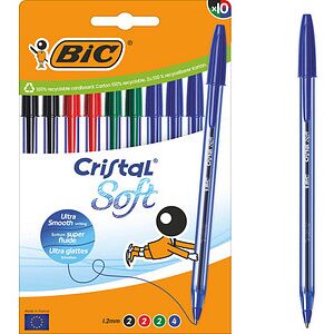 BIC Kugelschreiber Cristal Soft transparent, Schreibfarbe: farbsortiert, 10 St. BIC Kugelschreiber Cristal Soft transparent, Schreibfarbe: farbsortiert, 10 St.